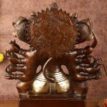 Superfine Handcrafted Brass Panchmukhi Hanuman Idol 17" | Dual Tone Copper Gold | 22 kg Divine Power & Protection | 15" Width, 8.5" Depth | Sacred Focal Point